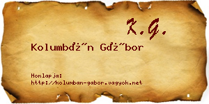Kolumbán Gábor névjegykártya